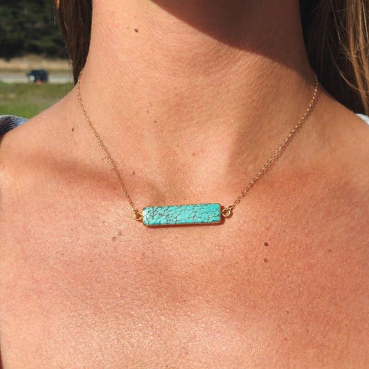 Jewelry | Valera - Turquoise Bar Choker Necklace | Loomshine