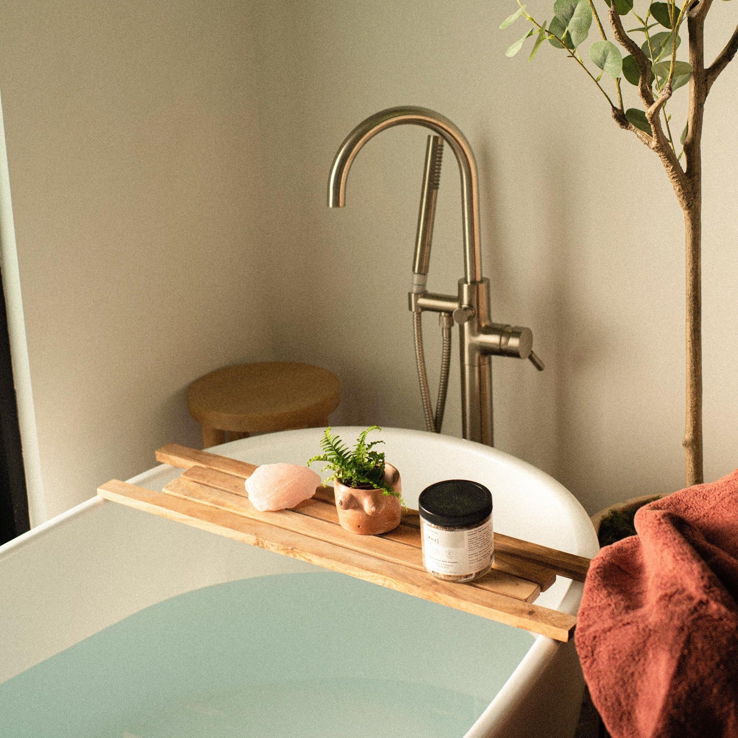 bath+body | Olive Wood Bath Shelf | Loomshine