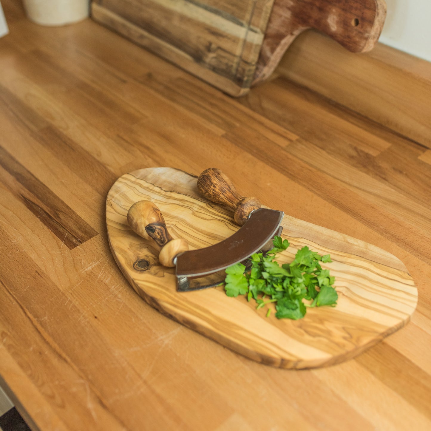 Kitchen | Olive Wood Herb Cropping Knife | Loomshine
