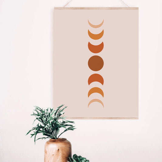 Art Print | Desert Moon Phases Abstract Art Print | Loomshine